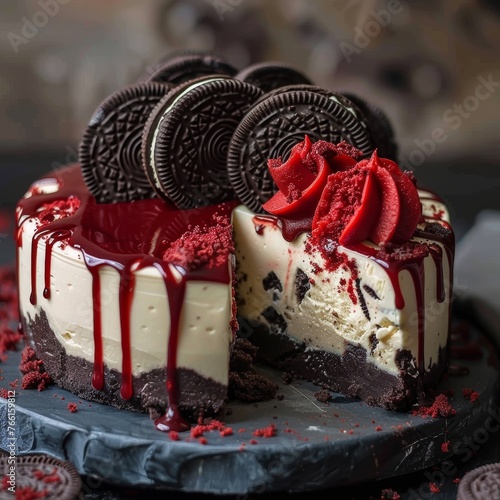 red velveet oreo cheesecake photo