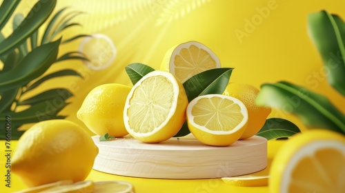 Group of lemons on table