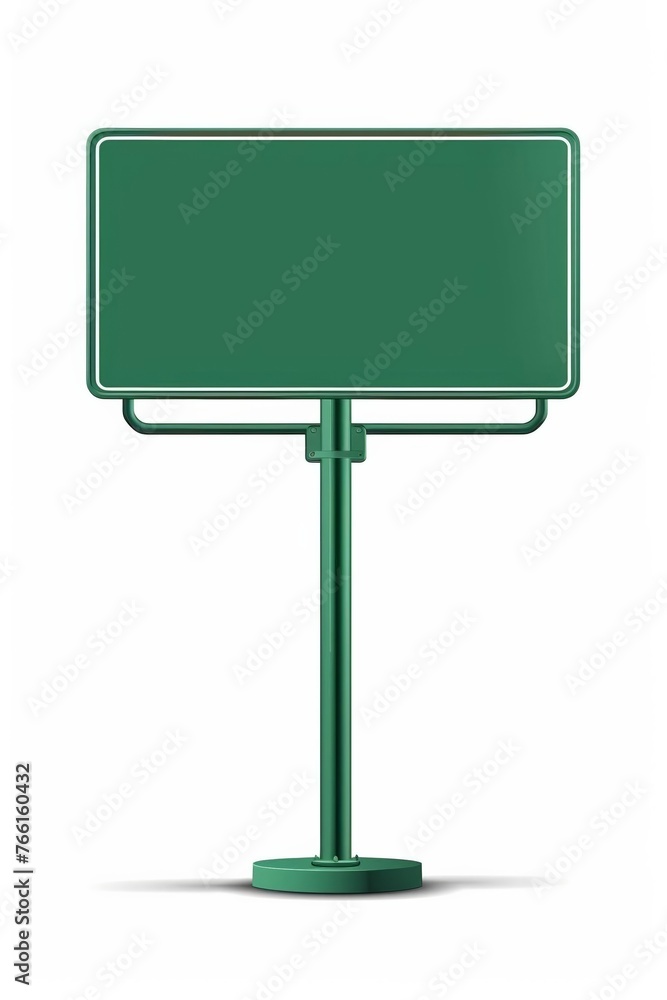 Blank green billboard on a stand isolated on white, ideal for advertising and copy space Blank green billboard on a stand isolated on white, ideal for advertising and copy space