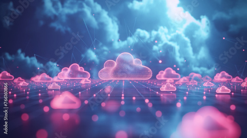 Cloud cost management and cloud cost optimization Software Development, Web Coding 3D concept illustration of collaboration via internet or cloud storage. remote work