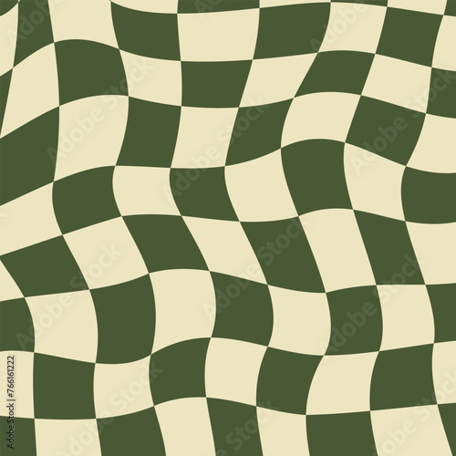 Colorful trendy checker board square seamless pattern collection. Set of geometric pastel square background in vintage psychedelic y2k style. Includes floral, rainbow and happy face prints.