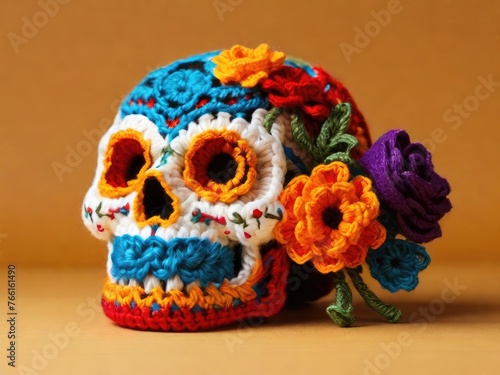 Sugar Skull calendula Dead holiday Mexico bones