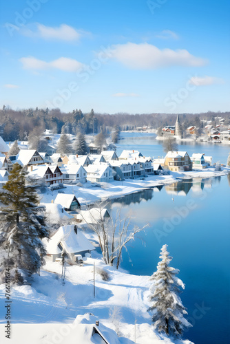 The Picturesque Serenity of Ajax, Canada during Winter Season: An Aerial Panoramic View