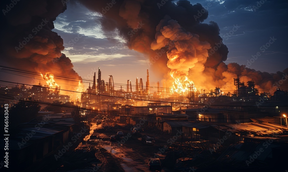 Industrial Factory Emitting Heavy Smoke Industrial Factory Emitting Heavy Smoke