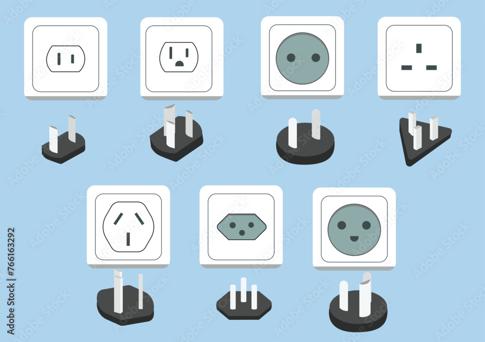 All types of AC power plugs and sockets. Types of socket. Types of ...