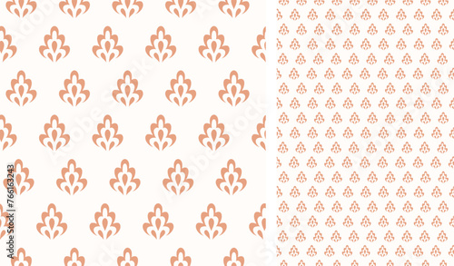 Cute scandinavian style ethnic seamless pattern. Hugge and calm hand drawn design. Moroccan tile. Mexican Spanish Talavera. Endless swatch with arabesque.