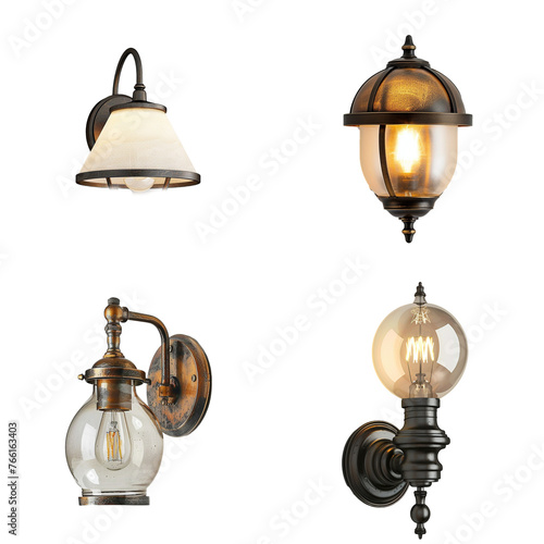 Hanging light wall fixtures variety isolated transparent png © Brian