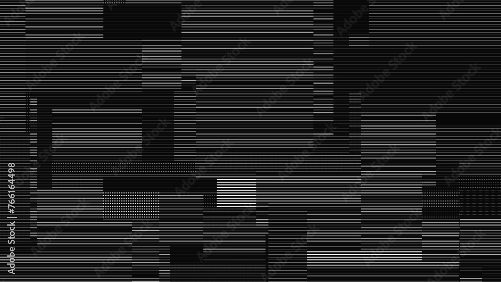 Glitch Television Digital Lines Black and White Background. Glitched Lines Noise Overlay Texture. No Signal. Retro Abstract Sci-Fi Hud Glitch Effect Design. Vector Illustration. Glitch Television Digital Lines Black and White Background. Glitched Lines Noise Overlay Texture. No Signal. Retro Abstract Sci-Fi Hud Glitch Effect Design. Vector Illustration.