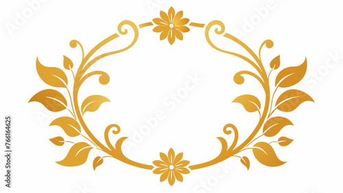 Golden Floral Frame Elevate Your Décor with Luxurious Gold Accents