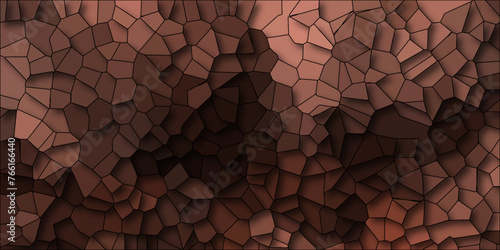 A detailed view of a stained glass window. This image can be used for architectural design, religious themes, or art projects. Bronze mosaic hexagon tile pattern,