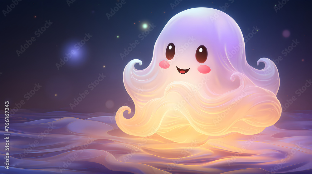 a colorful glowing ghost a colorful glowing ghost
