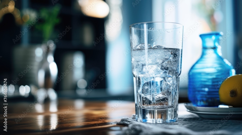 Healthy summer lemonade, cocktails on citrus water with ice. Diet detox drinks in glasses on the kitchen table. Healthy summer lemonade, cocktails on citrus water with ice. Diet detox drinks in glasses on the kitchen table.
