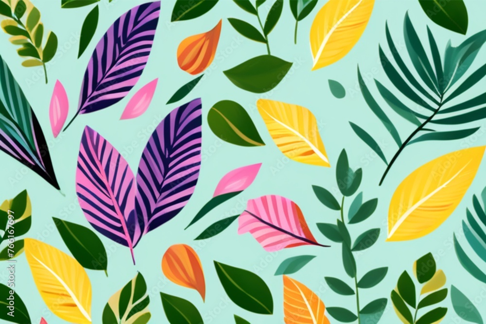 flower and leaf plant pattern background