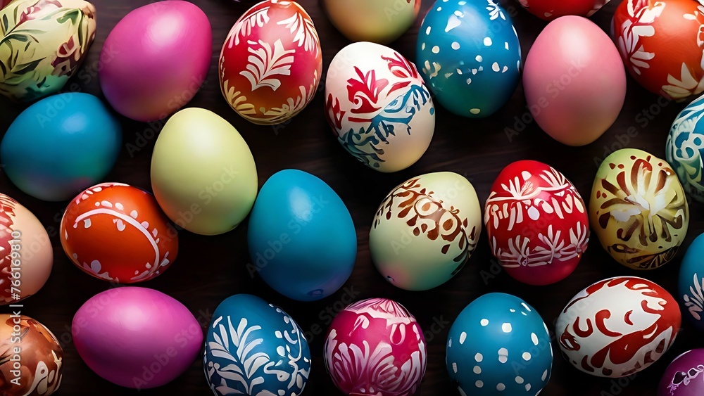 Painted easter eggs background Painted easter eggs background