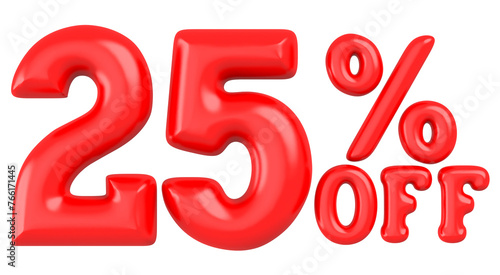 Obraz na płótnie 25 percent off 3d rendering