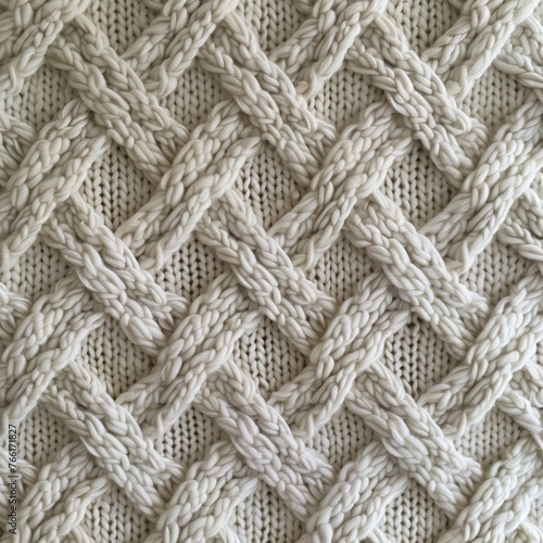 Cream Knit Texture with Cable Stitches