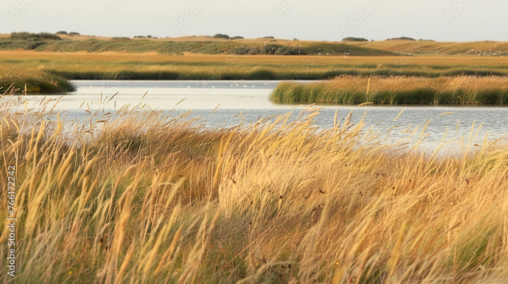 Fototapeta premium A coastal estuary alive with the calls of shorebirds