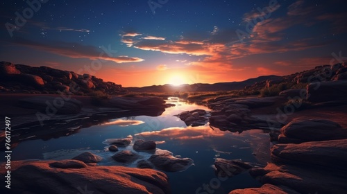 A stunning and surreal image of a giant eye in the sky, overlooking a vast desert landscape.