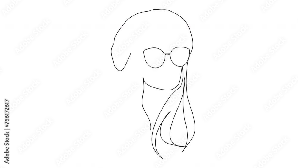 Continuous line drawing of a portrait of a beautiful woman's face wearing a head uber. Skin beauty care concept for young female models. Fashion beauty model with white background. Vector Continuous line drawing of a portrait of a beautiful woman's face wearing a head uber. Skin beauty care concept for young female models. Fashion beauty model with white background. Vector
