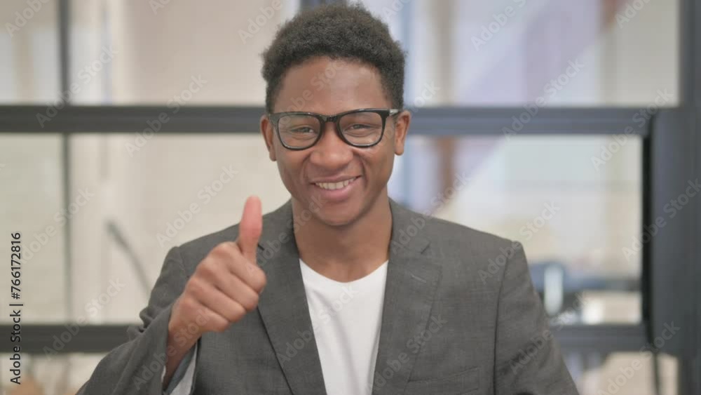 Portrait of African American Man with Thumbs up Portrait of African American Man with Thumbs up