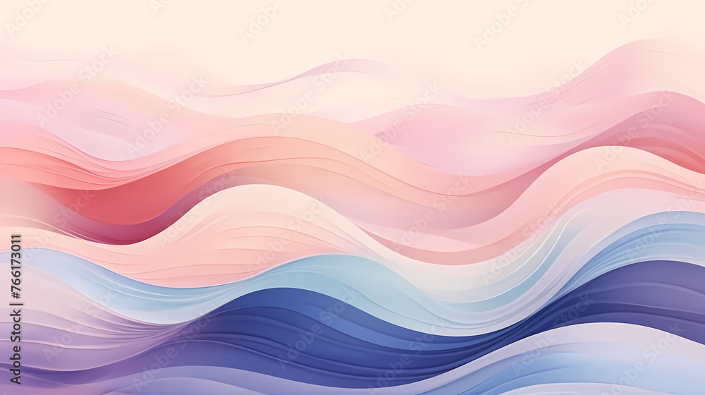 Watercolor background with various waves and wave shapes - obrazy, fototapety, plakaty 