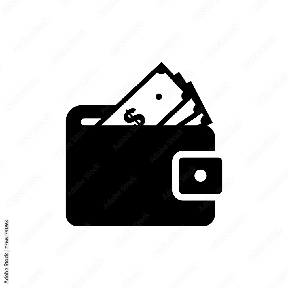 pocket wallet filled with money icon pocket wallet filled with money icon