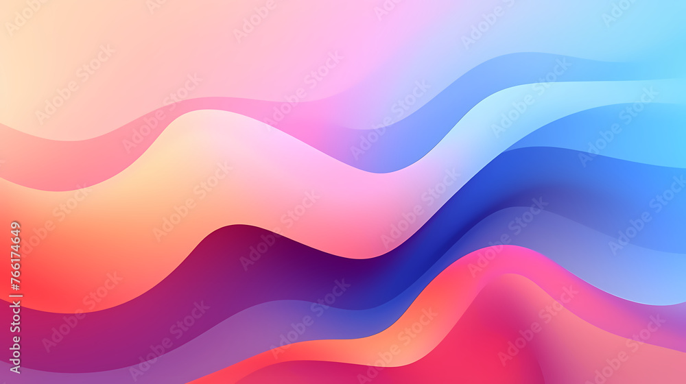 Watercolor background with various waves and wave shapes