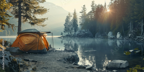 Zelt am See in traumhafter Landschaft
