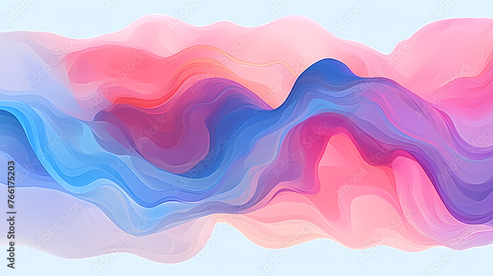 Watercolor background with various waves and wave shapes