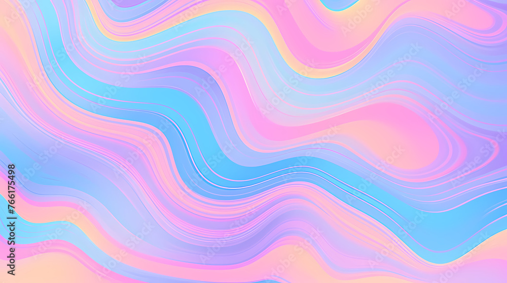 Watercolor background with various waves and wave shapes - obrazy, fototapety, plakaty 