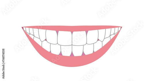 ガミースマイルと笑顔の口のイラスト動画