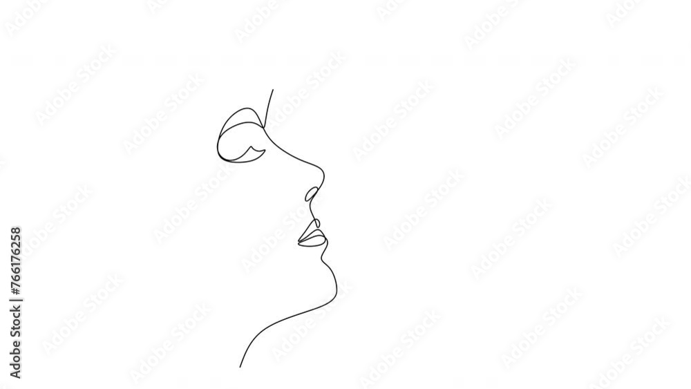 Linear drawing of a couple in love. Man and woman together continuous drawing Linear drawing of a couple in love. Man and woman together continuous drawing