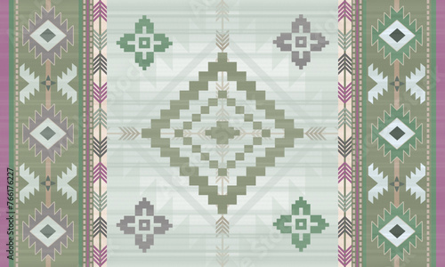 Navajo tribal vector seamless pattern. Native American ornament. Ethnic South Western decor style. Boho geometric ornament. blanket, rug. Woven carpet	