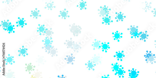 Light blue, yellow vector texture with disease symbols.