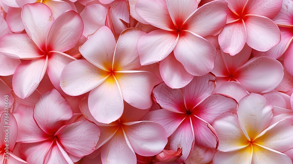 Group of Pink Frangipani Isolated on White,Generative ai, Group of Pink Frangipani Isolated on White,Generative ai,