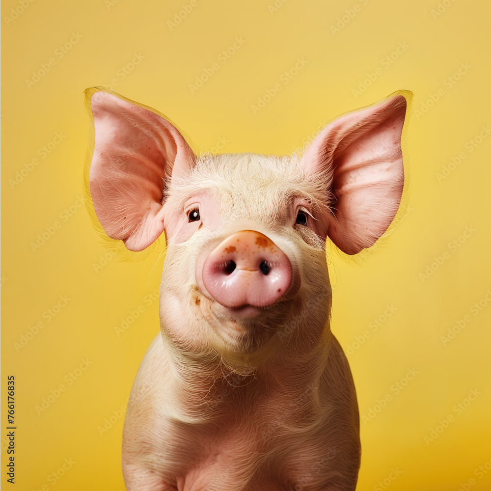 Pig isolated background,created with Generative AI tecnology. Pig isolated background,created with Generative AI tecnology.