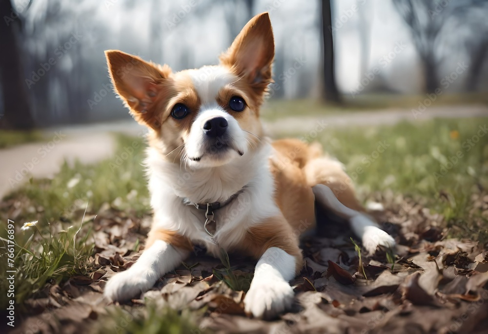 dog on the grass