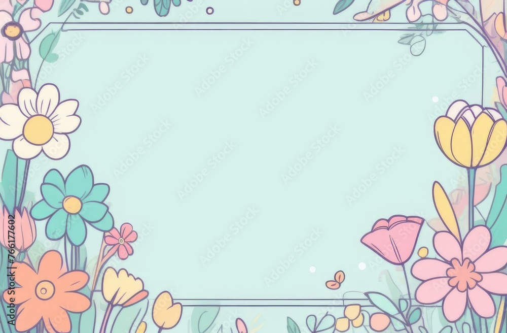 delicate beautiful floral frame, place light green for text, background, greeting card delicate beautiful floral frame, place light green for text, background, greeting card