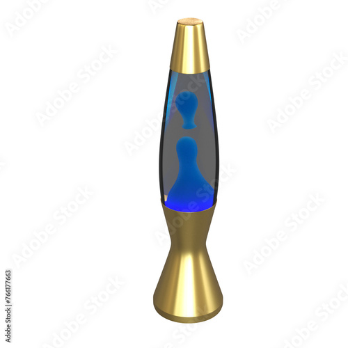 Lava lamp, table lamp, isolated on transparent background, interior lighting, 3D illustration, cg render
