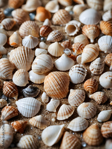 Sea shells background. Seashells background