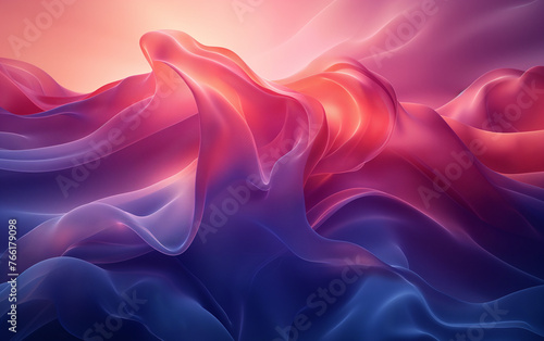 Abstract Red & Blue Gradient Background, Soft Blurred Light Wave Background, Web Banner, Wallpaper 