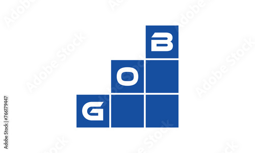 GOB initial letter financial logo design vector template. economics, growth, meter, range, profit, loan, graph, finance, benefits, economic, increase, arrow up, grade, grew up, topper, company, scale photo