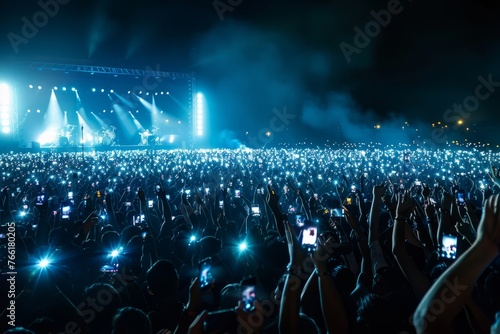 Live Concert View through Audience Smartphones, Nighttime Spectacle
