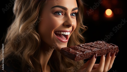An individual savoring a piece of fine chocolate