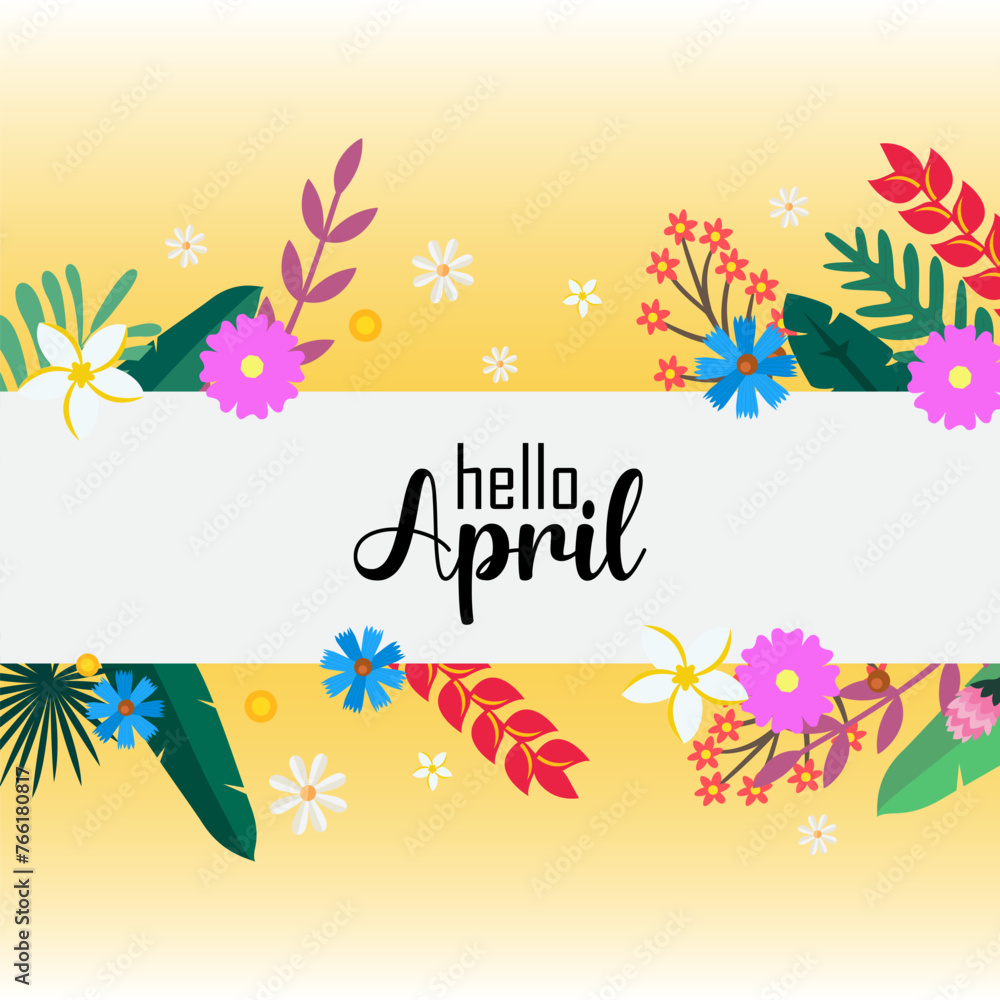 hello april vector illustration background. it is suitable for card, banner, or poster hello april vector illustration background. it is suitable for card, banner, or poster