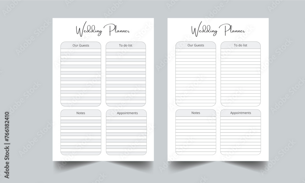 Wedding Planner Printable template design.