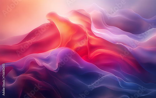 abstract background with waves, Abstract Red & Blue Gradient Background, Soft Blurred Light Wave Background, Web Banner, Wallpaper 
