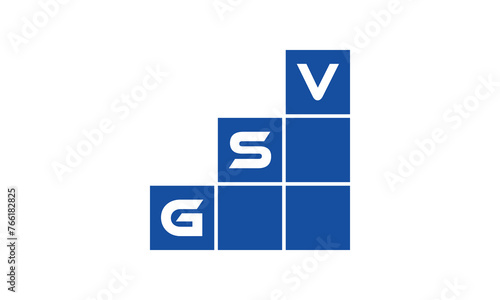 GSV initial letter financial logo design vector template. economics, growth, meter, range, profit, loan, graph, finance, benefits, economic, increase, arrow up, grade, grew up, topper, company, scale photo