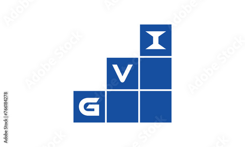 GVI initial letter financial logo design vector template. economics, growth, meter, range, profit, loan, graph, finance, benefits, economic, increase, arrow up, grade, grew up, topper, company, scale photo