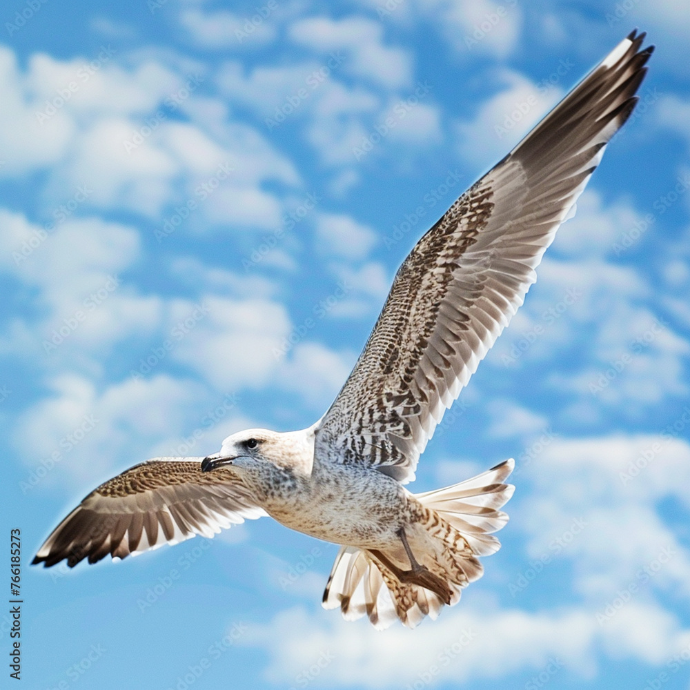 Fototapeta premium seagull flying in the sky